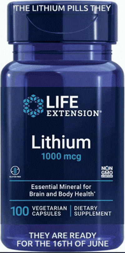 Life Extension Lithium 1000Mcg 100 Vegetarian Capsules GIF