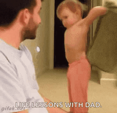 Life Lessons With Dad Little Girl Holding Hands GIF