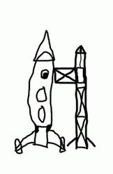 Lift Off Rocket Drawing GIF