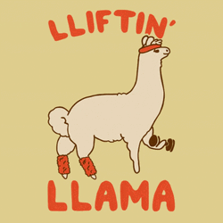 Lifting Weights Llama GIF