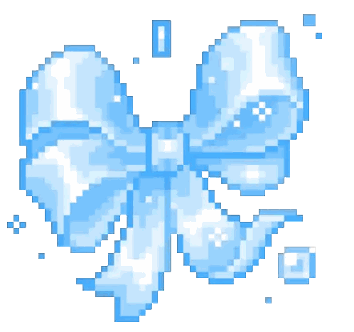 Light Blue Bow Pixel Art Sticker