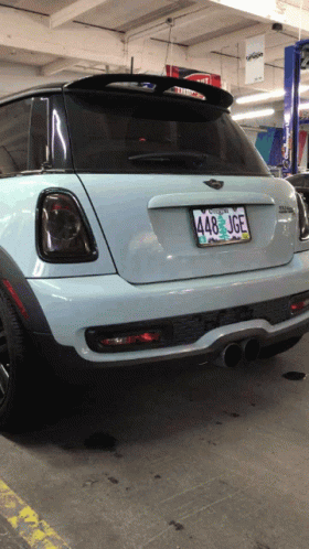 Light Blue Mini Cooper License Plate 4.48 JGE GIF