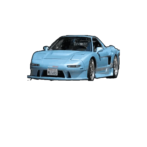Light Blue Sports Car With California Plate Sticker