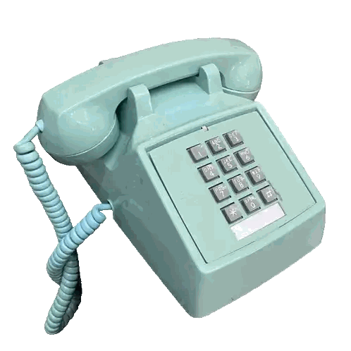 Light Blue Telephone With Numbers Sticker