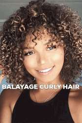 Light Brown Balayage Curly Hair GIF