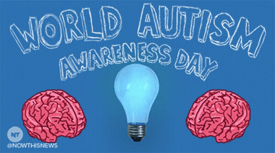 Light Bulb With World Autism Awareness Day GIF