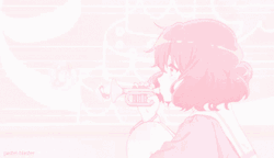 Light Pink Anime Blowing Bubbles