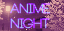 Light Purple Anime Night Sign GIF