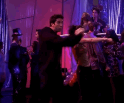 Light Purple Lights Friends Dance Routine GIF