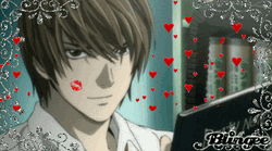 Light Yagami Cool Kiss Mark Bling  GIF