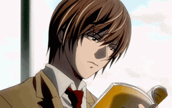 Light Yagami Scanning A Book  GIF