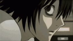 Light Yagami With Creepy Staring Ghost GIF