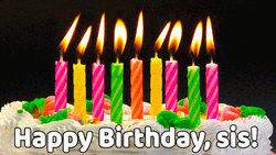 Lighted Candles Happy Birthday Sister GIF