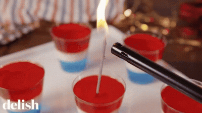 Lighter Lighting Red White And Blue Cups GIF