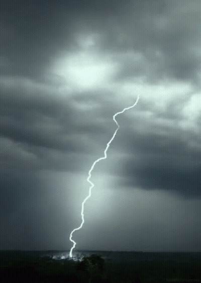Lightning Bolt In Dark Sky GIF