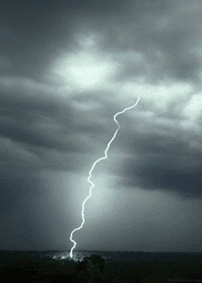 Lightning Bolt In Sky GIF
