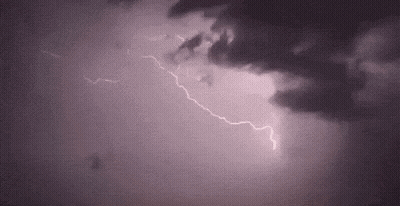 Lightning Bolt Shining Through Clouds GIF