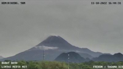 Lightning Bolt Striking Mountain Top GIF