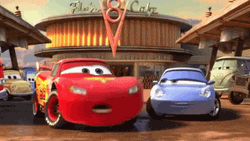 Lightning McQueen And Sally Carrera Cars Movie GIF
