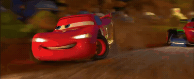 Lightning McQueen Driving On Dirt Road GIF