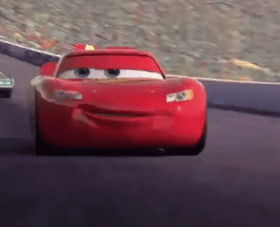 Lightning McQueen Driving Race Track GIF