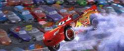 Lightning McQueen Fly Smoke Tongue Out  GIF