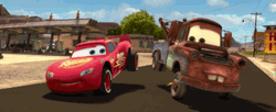 Lightning McQueen Mater Friends Wheels Bump GIF