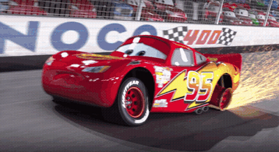 Lightning McQueen Race Car With Number 95 GIF