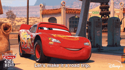Lightning McQueen Road Trip Cars GIF
