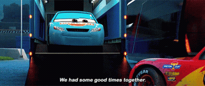 Lightning Mcqueen Says We Had Some Good Times Together In A Scene From Cars GIF