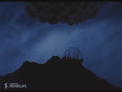 Lightning Strike On Mountain GIF