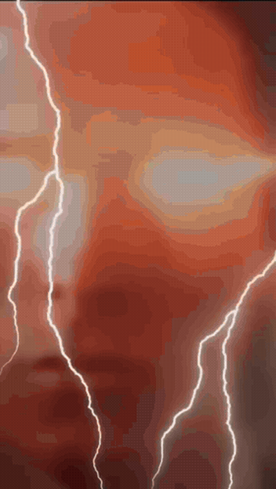 Lightning Strikes Against Red Background GIF