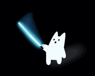 Lightsaber Cartoon Cat Sword GIF