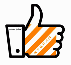 Like Button With Colored Stripes Design GIF