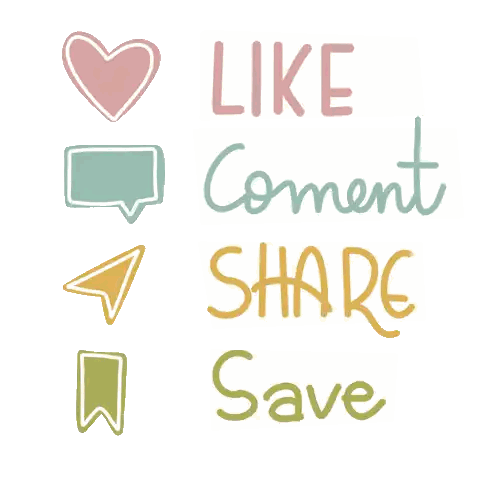 Like Comment Share Save Graphic Sticker