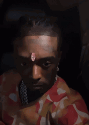 Lil Uzi Pink Diamond Forehead Accessory GIF