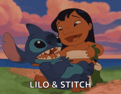 Lilo And Stitch Sitting Next To Each Other GIF