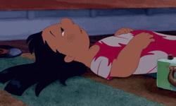 Lilo Lying On Floor While Talking GIF