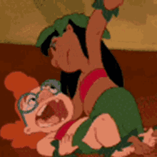 Lilo Punching Kertle Cartoon GIF