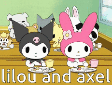 Lilou And Axel Sitting At Table GIF