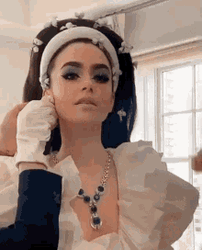Lily Collins Getting Ready GIF