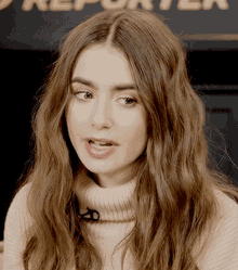 Lily Collins Golden Blonde GIF