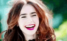 Lily Collins Is Full Of Laughs GIF