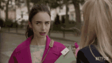 Lily Collins Looking Down GIF