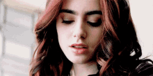 Lily Collins Looking Up GIF