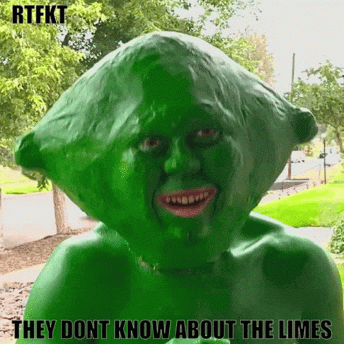 Lime With Arms And Legs Wearing Sombrero GIF
