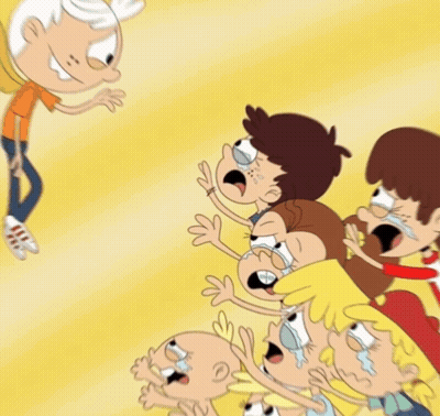 Lincoln Loud And Lucy Loud On Yellow Background GIF