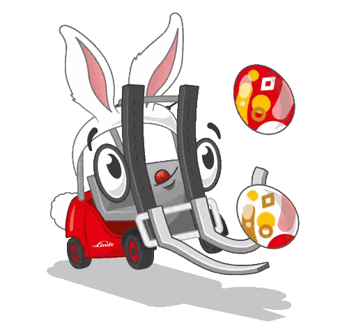 Linde Forklift With Bunny Sticker