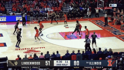 Lindenwood And Illinois Playing Basketball GIF