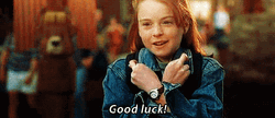 Lindsay Lohan Fingers Crossed Good Luck GIF